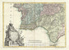 Historic Map : Southern Portugal, The Algarve, and Seville, Zannoni, 1775, Vintage Wall Art