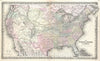Historic Map : The United States, Colton, 1855 v2, Vintage Wall Art