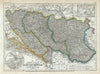 Historic Map : The Balkans "Croatia, Serbia, Montenegro, Bosnia, Herzegovina", Meyer, 1852, Vintage Wall Art