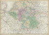 Historic Map : Greater Germany "Germany, Holland, Belgium, Bohemia, Austria", Black, 1851, Vintage Wall Art