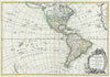 Historic Map : North America and South America "Sea of The West", Janvier, 1762, Vintage Wall Art