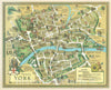 Historic Map : Pictorial map of York, England, Clark, 1947, Vintage Wall Art