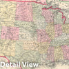 Historic Map : The United States, Mitchell, 1863, Vintage Wall Art