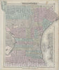 Historic Map : Plan of Philadelphia, Pennsylvania, Colton Plan of, 1855, Vintage Wall Art