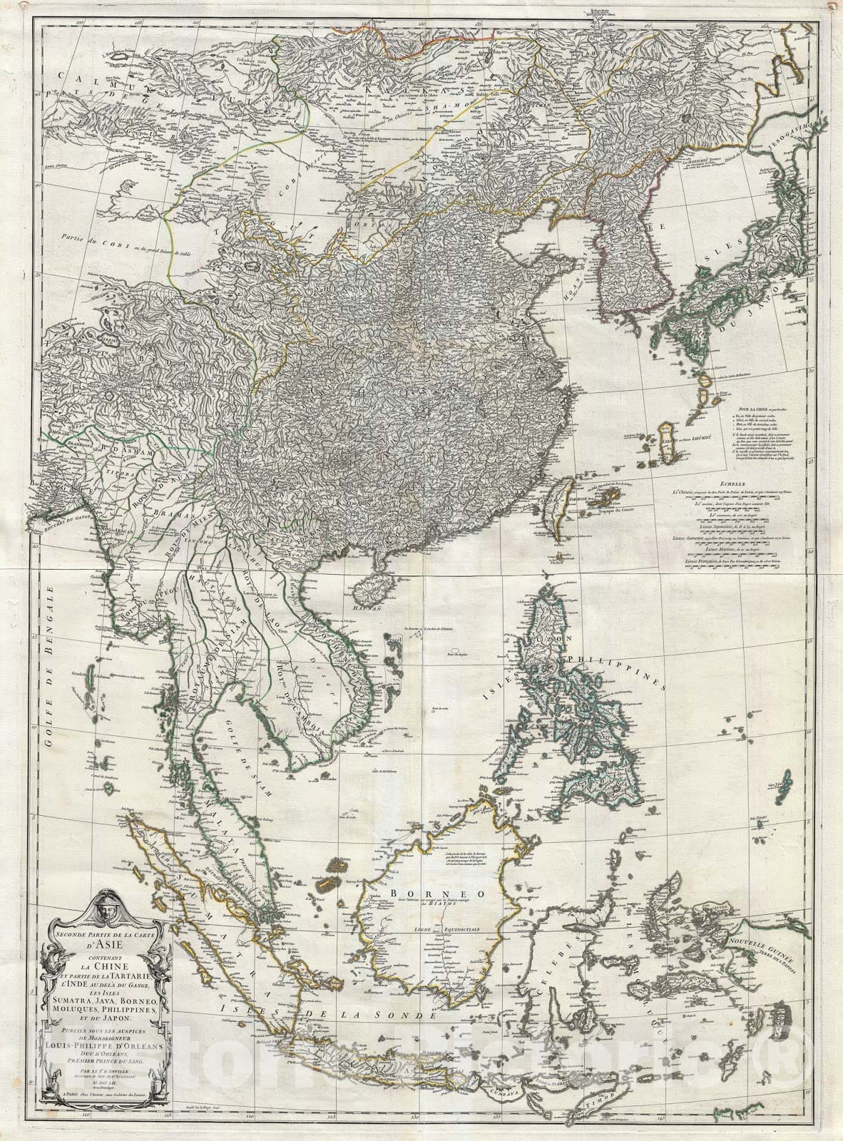 Historic Map : Southeast Asia, The East Indies, China, Korea and Japan, D'Anville, 1752, Vintage Wall Art
