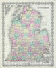 Historic Map : Michigan, Colton, 1856, Vintage Wall Art