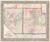 Historic Map : Utah and Nevada, Mitchell, 1866, Vintage Wall Art