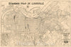 Historic Map : Louisville, Kentucky, Hunter, 1921, Vintage Wall Art