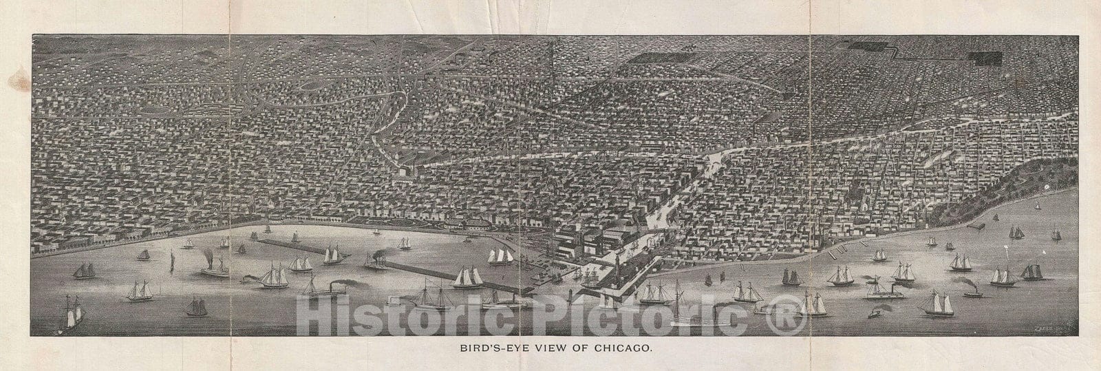 Historic Map : Chicago, Illinois, Zeese, 1892, Vintage Wall Art