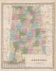 Historic Map : Alabama, BraArtd, 1846, Vintage Wall Art