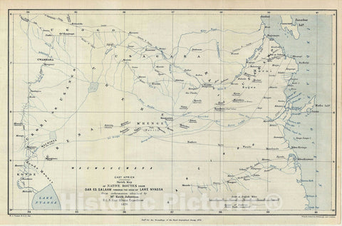 Historic Map : Tanzania, Africa, Johnston, 1879, Vintage Wall Art