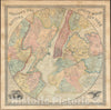 Historic Map : The Twelve Miles Around New York City, Sidney, 1849, Vintage Wall Art