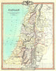 Historic Map : Israel, Palestine or Holy Land "showing 12 Tribes", Cruchley, 1850, Vintage Wall Art