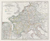 Historic Map : Holy Roman Empire "Germany, France", Spruner, 1854, Vintage Wall Art