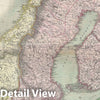 Historic Map : Scandinavia, Thomson, 1814, Vintage Wall Art