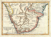 Historic Map : Southern Africa, Vaugondy, 1749, Vintage Wall Art