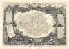 Historic Map : The Department du Gers, France "Armagnac Region", Levasseur, 1852, Vintage Wall Art