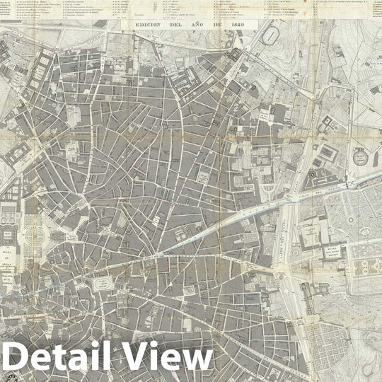 Historic Map : Madrid, Spain, Coello, 1849, Vintage Wall Art