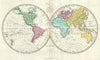 Historic Map : The World in Hemispheres, Wilkinson, 1793, Vintage Wall Art