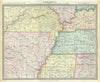 Historic Map : Missouri, Arkansas, Kentucky, Tennessee, Alabama and Mississippi, S.D.U.K., 1848, Vintage Wall Art