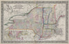 Historic Map : New York, Massachusetts, Connecticut, Rhode Island, New Hampshire &amp; Vermont, Mitchell, 1864, Vintage Wall Art