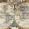 Historic Map : The World in Hemispheres, Albrizzi, 1740, Vintage Wall Art
