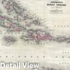 Historic Map : The West Indies and Caribbean, Johnson, 1866, Vintage Wall Art