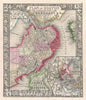 Historic Map : Boston, Massachusetts, Mitchell, 1866, Vintage Wall Art