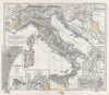 Historic Map : Italy from 1450 to 1792, Spruner, 1854, Vintage Wall Art