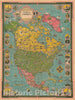 Historic Map : Chase Pictorial Map of North America Published in Spanish, 1945, Vintage Wall Art
