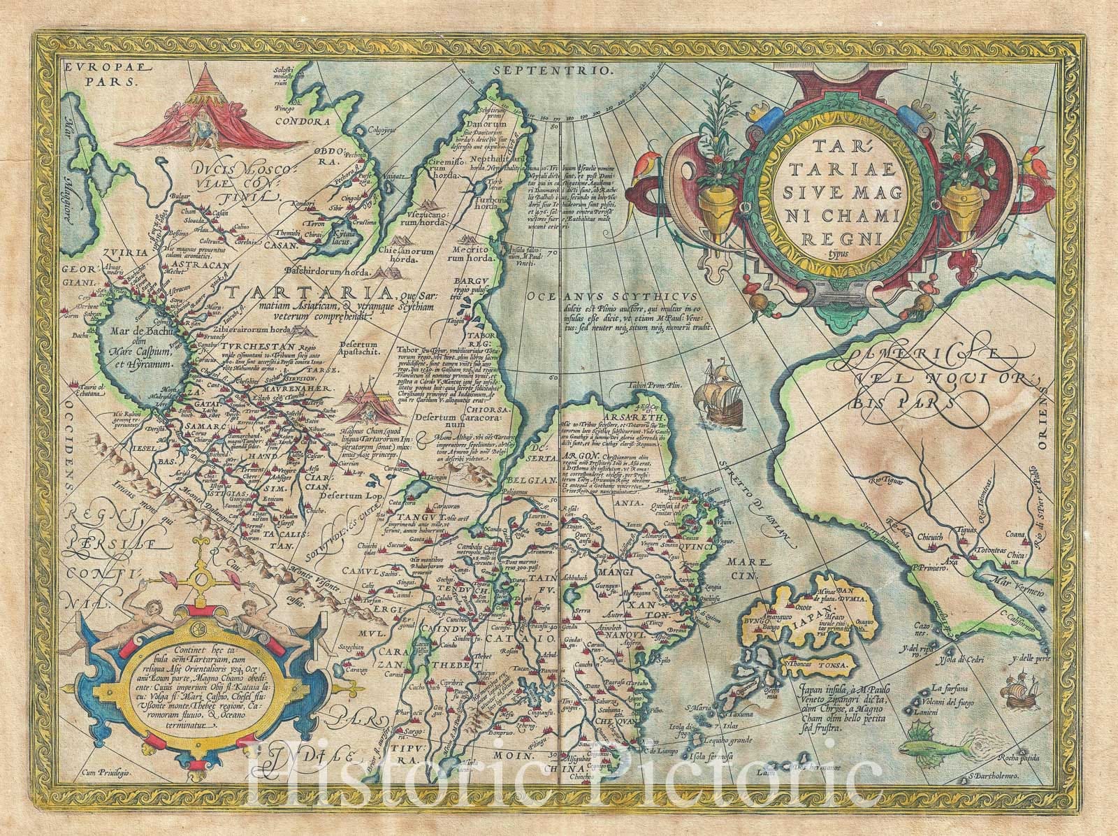 Historic Map : Tartary "1st state", Ortelius, 1609, Vintage Wall Art