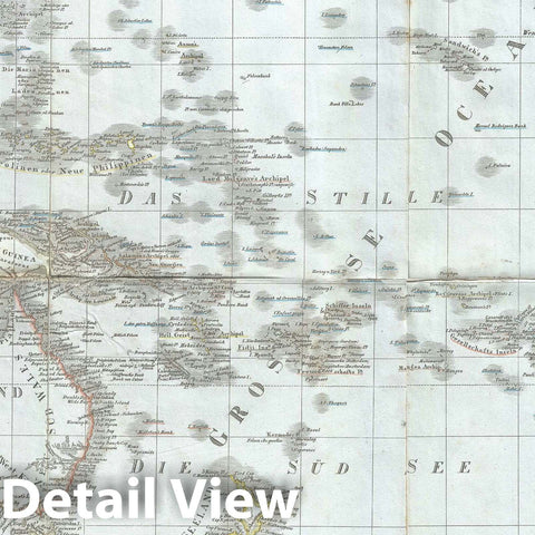 Historic Map : Australia and Polynesia, Weiland, 1826, Vintage Wall Art