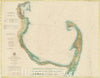 Historic Map : Nautical Chart Cape Cod, Massachusetts, U.S. Coast Survey, 1892, Vintage Wall Art