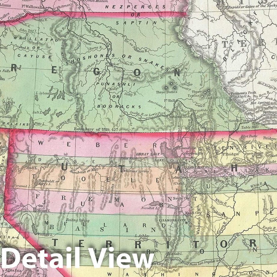 Historic Map : California, Oregon, Washington, Utah and New Mexico, Mitchell, 1854, Vintage Wall Art