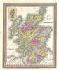 Historic Map : Scotland, Mitchell, 1854, Vintage Wall Art