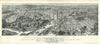 Historic Map : Panoramic View of Oxford, England, Brewer, 1894, Vintage Wall Art
