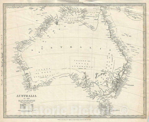 Historic Map : Australia, S.D.U.K., 1840 v1, Vintage Wall Art