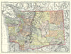 Historic Map : Washington, Rand McNally, 1892, Vintage Wall Art