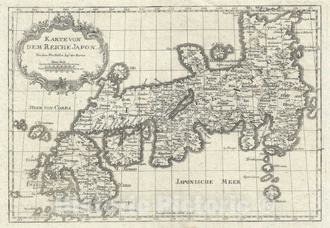 Historic Map : The Empire of Japan, Bellin, 1752, Vintage Wall Art