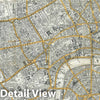 Historic Map : Central London "on silk", Bacon, 1884, Vintage Wall Art