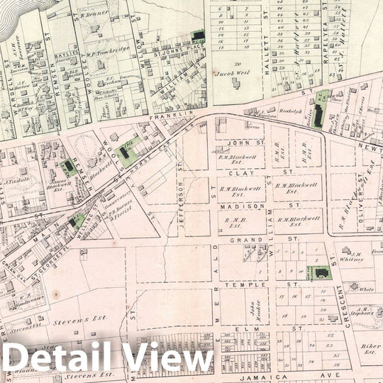 Historic Map : Astoria, Queens, New York City, Beers, 1873, Vintage Wall Art