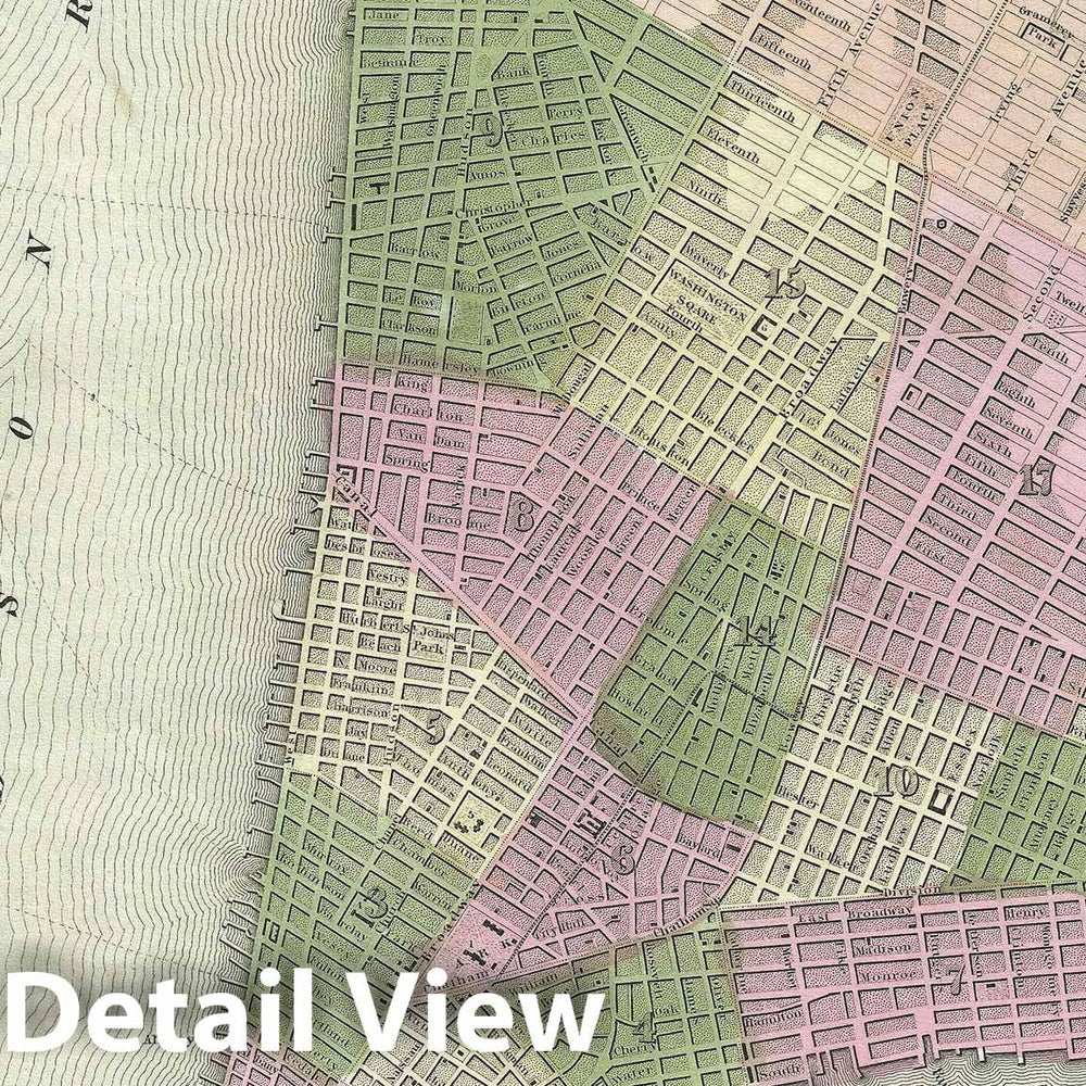 Historic Map : New York City, BraArtd, 1839, Vintage Wall Art