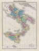Historic Map : Southern Italy, Migeon, 1876, Vintage Wall Art
