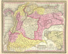 Historic Map : Venezuela, Colombia and Ecuador, Mitchell, 1854, Vintage Wall Art