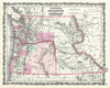 Historic Map : Washington anArtegon, Johnson, 1863, Vintage Wall Art