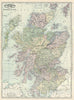 Historic Map : Scotland, Rand McNally, 1891, Vintage Wall Art