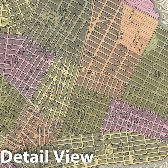 Historic Map : New York City, Mitchell, 1846, Vintage Wall Art