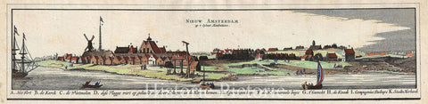 Historic Map : View of New Amsterdam or New York City, Blaeu, 1650, Vintage Wall Art