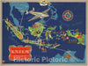 Historic Map : Jan Wijga Pictorial Map of The East Indies KNILM Airlines Routes, 1935, Vintage Wall Art