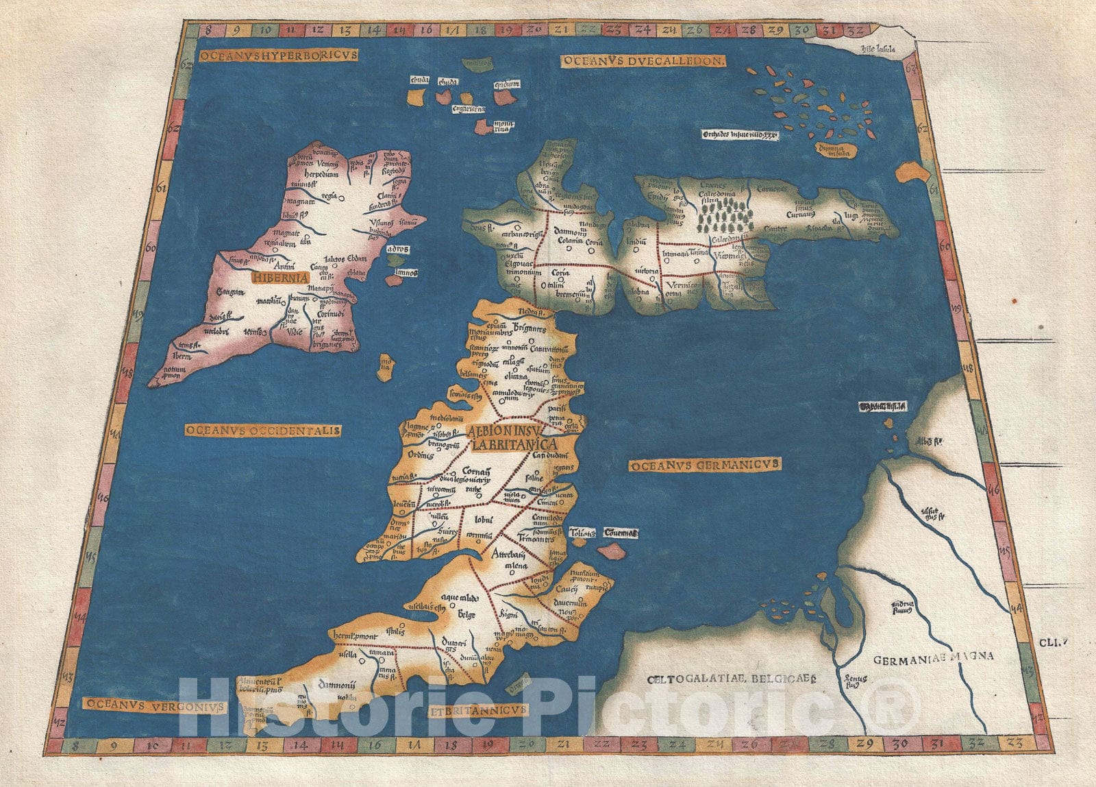 Historic Map : The British Isles, Waldsseemuller, 1520, Vintage Wall Art